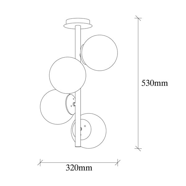 Bela/medeninasta stropna svetilka s steklenim senčilom ø 15 cm Faze – Opviq lights-image-4