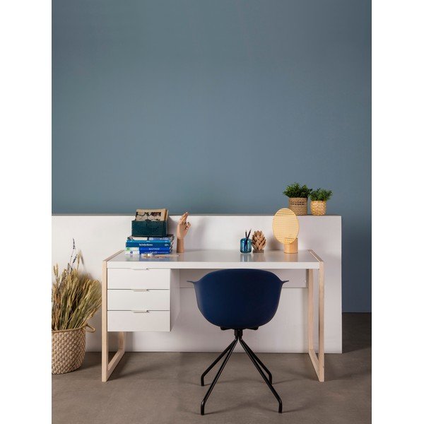 Bela pisalna miza z nogami iz borovega lesa Marckeric Frank-image-1