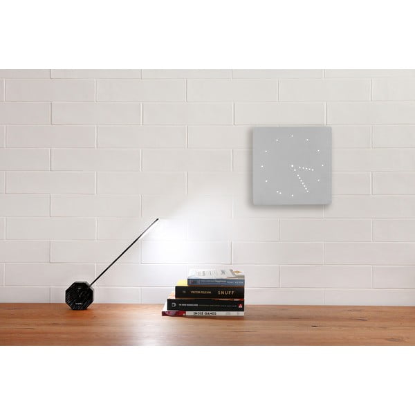 Siva budilka z belim zaslonom LED Gingko Analogna ura s klikom-image-1