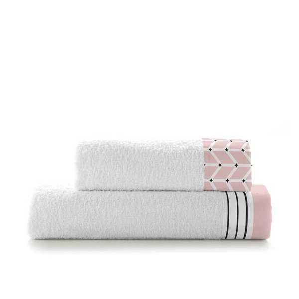 Komplet 2 bombažnih brisač Blanc Blush-image-2