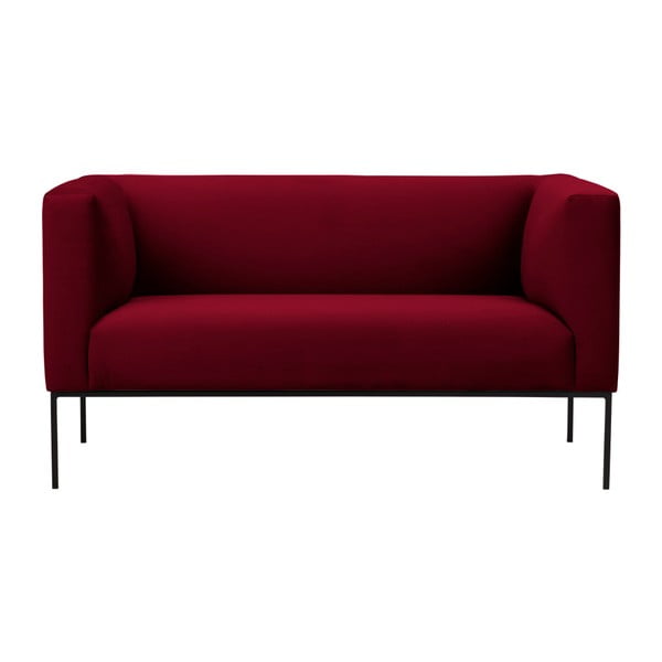 Rdeča žametna zofa Windsor & Co Sofas Neptune, 145 cm