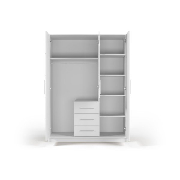 Bela garderobna omara z ogledalom 147x200 cm Derry - Cosmopolitan Design-image-3