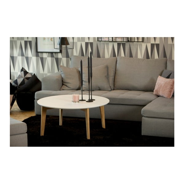 Bela okrogla mizica ø 90 cm Abin - Actona-image-2