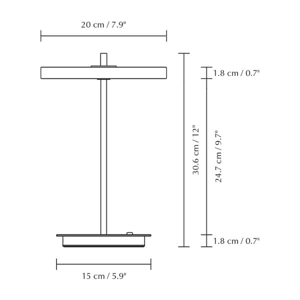 Črno-bela kovinska LED namizna svetilka s kovinskim senčilom (višina 31 cm) Asteria Move – UMAGE-image-4