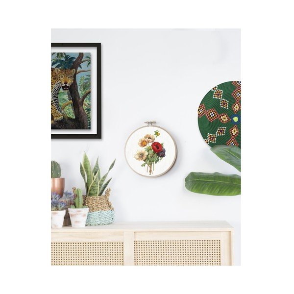Stenska dekoracija Surdic Stitch Hoop Flowers, ⌀ 27 cm-image-1