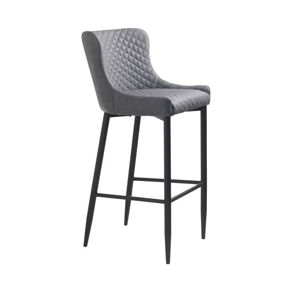 Siv barski stol iz umetnega usnja (višina sedeža 77 cm) Ottowa – Unique Furniture