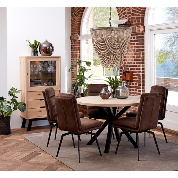 Okrogla jedilna miza s črnimi nogami Canett Maison, ø 120 cm-image-1