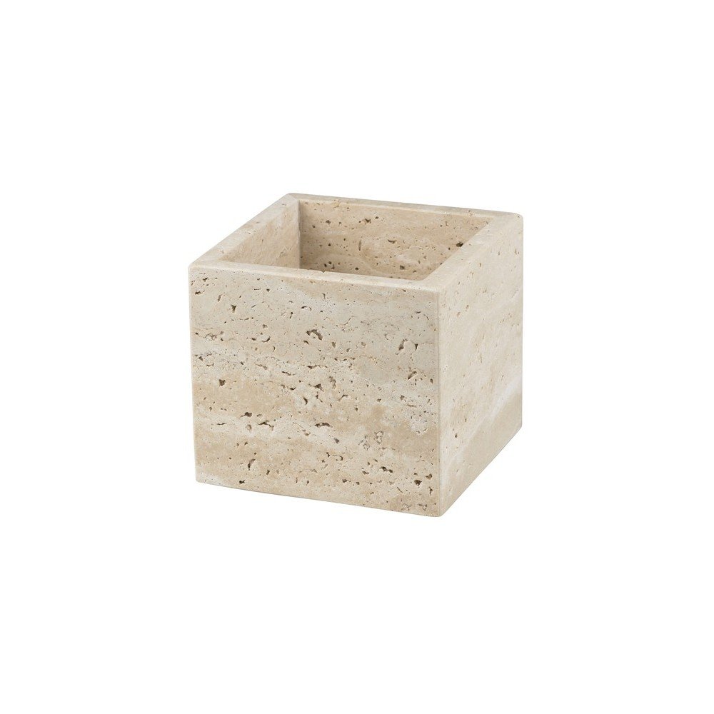 Bež kamnit kopalniški organizator za vato ali vatirane palčke Travertine