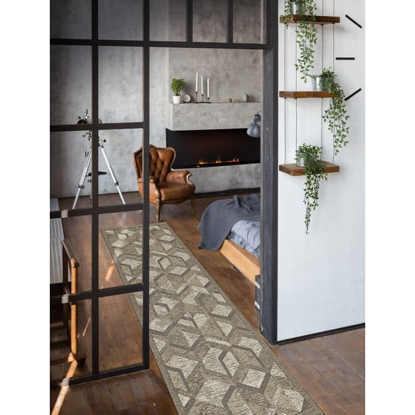 Sivo-rjav tekač Floorita Hypnotik, 55 x 140 cm-image-1