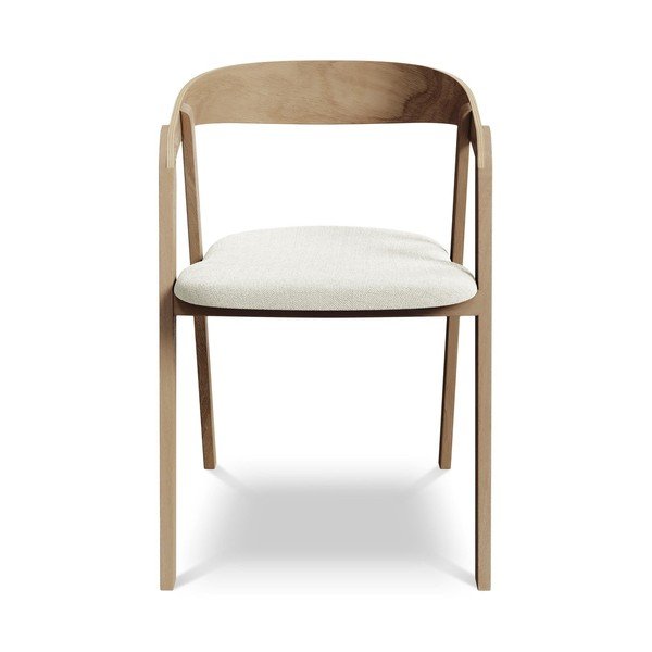 Kremno bel jedilni stol iz masivnega lesa Erika – Makamii-image-1