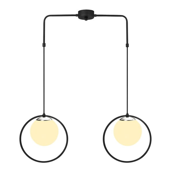 Črna kovinska viseča svetilka Opviq lights Flovena-image-1