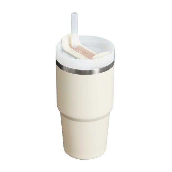 Kremno bela termovka s slamico iz nerjavečega jekla 600 ml Quencher H2.0 FlowState Tumbler Cream – Stanley-image-1