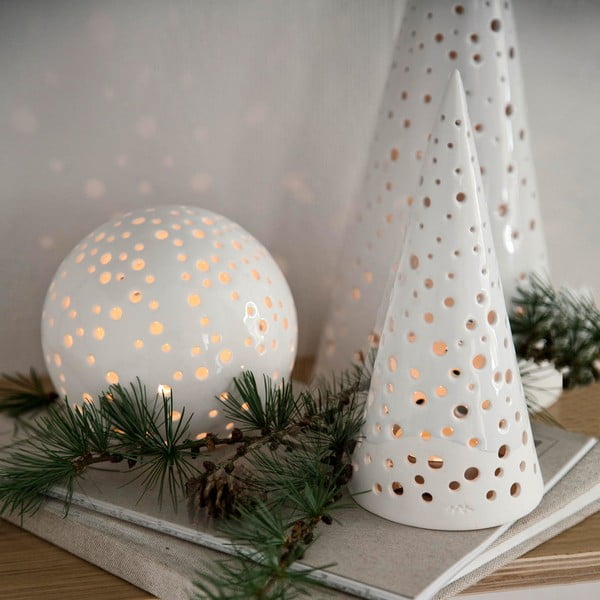 Božični svečnik iz belega kostnega porcelana Kähler Design Nobili, ⌀ 12 cm-image-2