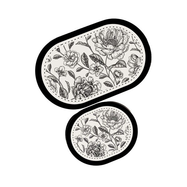 Črno-bele kopalniške preproge v kompletu 2 ks 60x100 cm Rasse – Foutastic