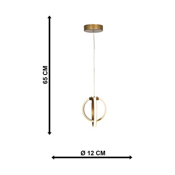 Kovinska LED viseča svetilka v bronasti barvi ø 25 cm Sezen – Squid Lighting-image-3