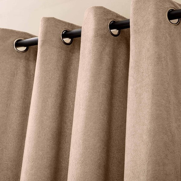 Svetlo rjava bouclé zavesa 140x260 cm Winona – douceur d'intérieur-image-2