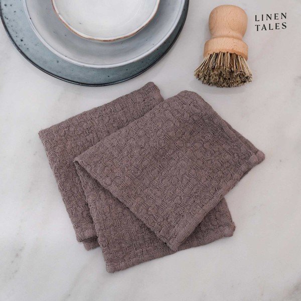 Lanene kuhinjske krpe v kompletu 2 ks 26x26 cm – Linen Tales-image-1