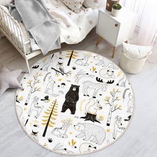 Rumena/bela otroška preproga ø 80 cm Comfort – Mila Home