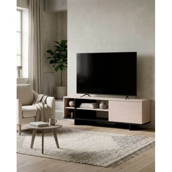 Črna TV omarica 160x44x36 cm Cequoia – Marckeric-image-1