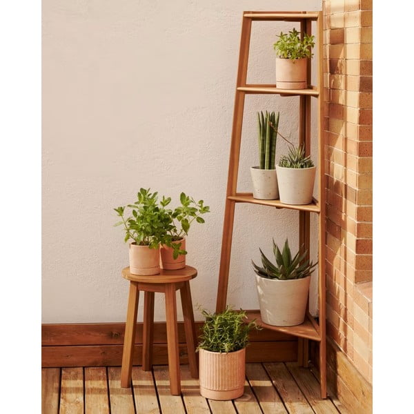 Zunanja polica iz masivnega akacijevega lesa v naravni barvi 42x150 cm Victora - Kave Home-image-1