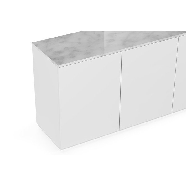 Bela komoda z vrhnjim delom iz svetlega marmornega dekorja, 180 x 84 cm Join - TemaHome-image-3