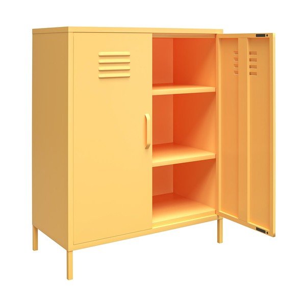 Rumena kovinska omarica Novogratz Cache, 80 x 102 cm-image-1