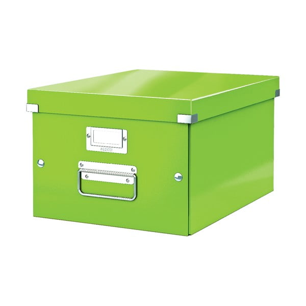 Zelena kartonasta škatla za shranjevanje s pokrovom 28x37x20 cm Click&Store – Leitz