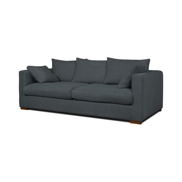 Siva sedežna garnitura iz rebrastega žameta 220 cm Comfy – Scandic-image-2