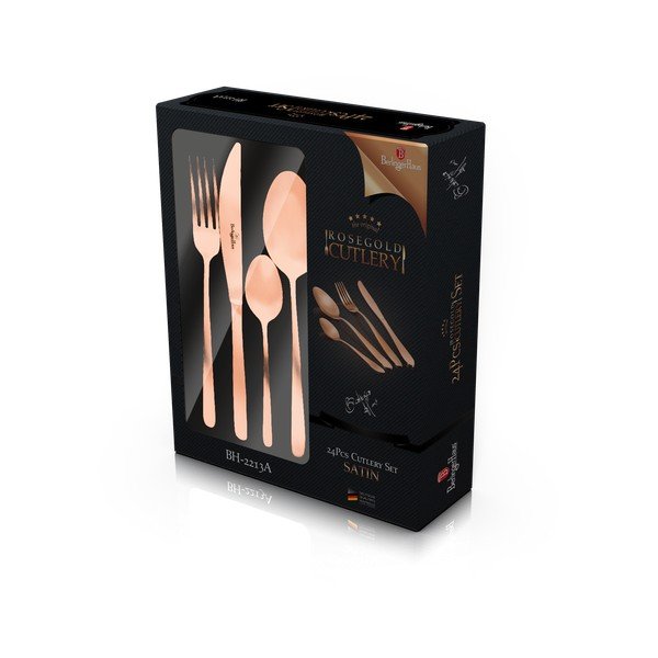 Pribor iz nerjavečega jekla 24 kosov Rosegold Metallic Line - BerlingerHaus-image-3