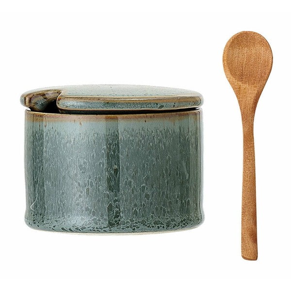 Zelena lončena posoda z žlico Bloomingville Pixie-image-2