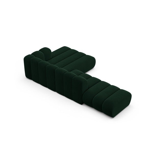 Temno zelena kotna sedežna garnitura (desni kot) Lupine – Micadoni Home-image-3