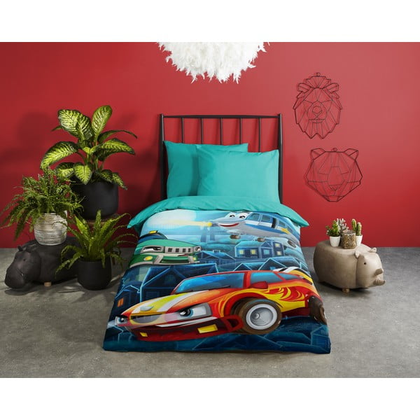 Enojna bombažna otroška posteljnina 140x200 cm – Good Morning-image-1