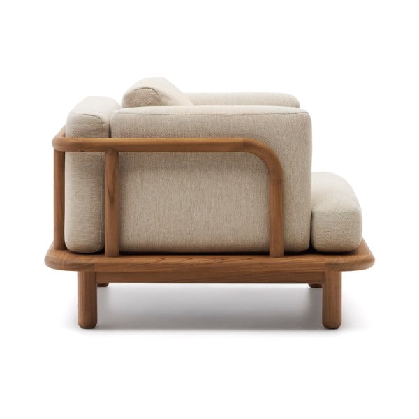 Bež/naraven vrtni fotelj iz masivnega lesa Turqueta – Kave Home-image-3