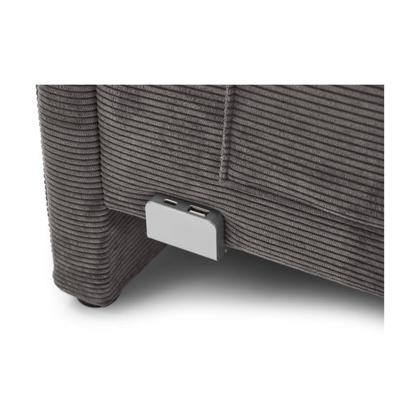 Antracitno siva oblazinjena kotna otroška postelja brez letvenega dna 90x200 cm Cool – Meise Möbel-image-4