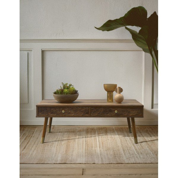 Klubska mizica v temni naravni barvi 59x110 cm Frida – Premier Housewares-image-1
