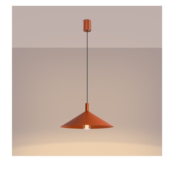 Opečnato oranžna jeklena viseča svetilka ø 40 cm Zylo – Sollux-image-4