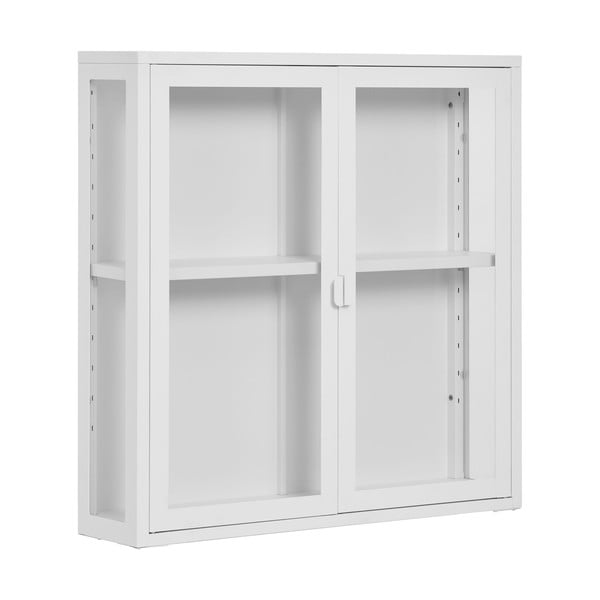 Bela kovinska stenska vitrina 80x80 cm Brisbane – House Nordic-image-1