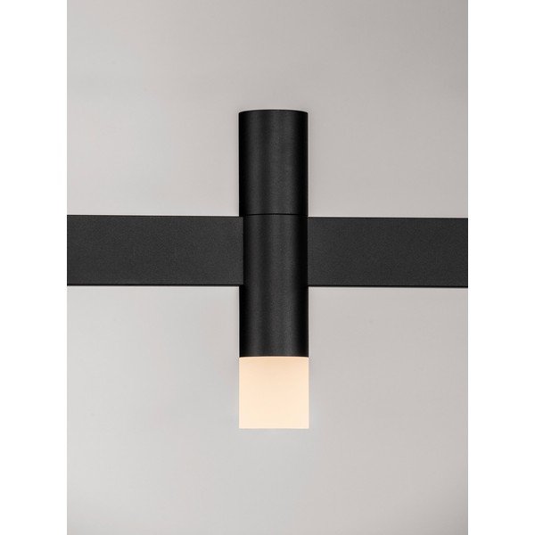 Mat črna aluminijasta LED zatemnitvena viseča svetilka s senčilom iz akrilnega stekla Poetic – Nova Luce-image-3