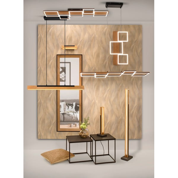 LED zatemnitvena stropna svetilka v črni in naravni barvi 44x115 cm Harper – Trio-image-1