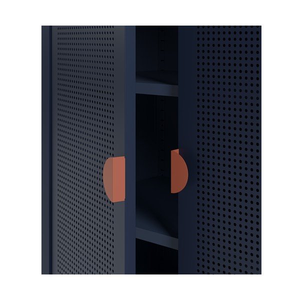 Temno modra kovinska omarica 70x100x40 cm Sayla – Marckeric-image-2