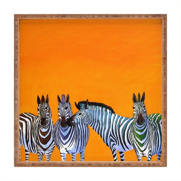 Lesen dekorativni servirni pladenj Zebre, 40 x 40 cm