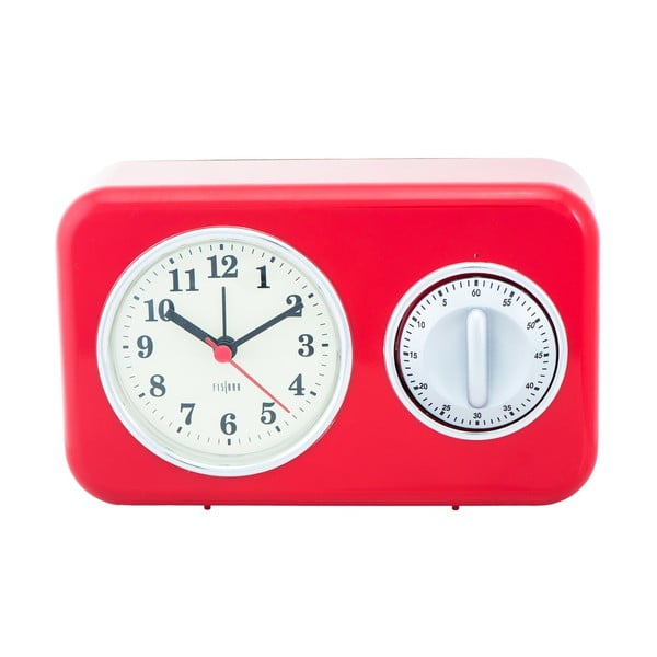 Kuhinjska ura z minutno uro rdeča Vintage