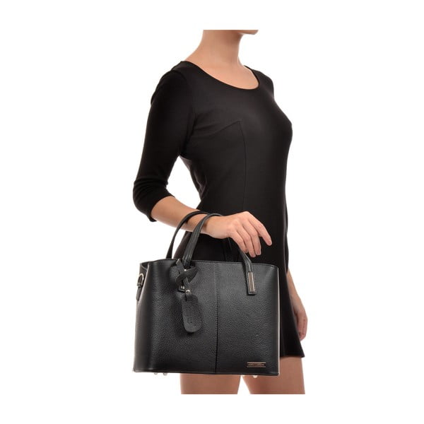 Črna usnjena torbica Sofia Cardoni Lacy-image-4