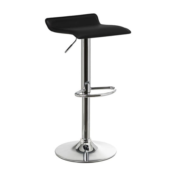 Črni barski stoli iz umetnega usnja z nastavljivo višino v kompletu 2 ks (višina sedeža 63 cm) – Casa Selección