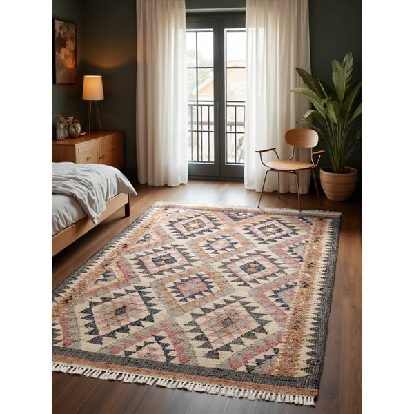 Siva ročno tkana preproga iz jute 200x300 cm Roya Parsa – Elle Decoration-image-1