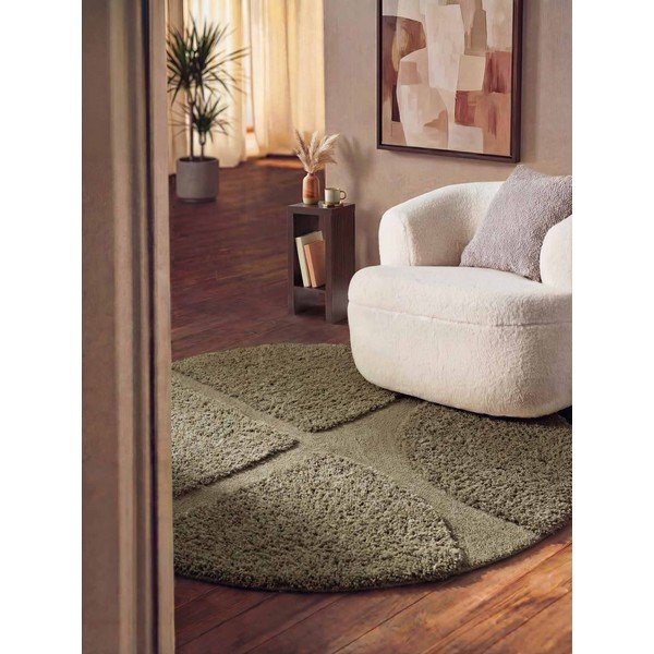 Kaki zelena ročno tkana okrogla preproga ø 200 cm Lambeth Jasper – Ted Baker-image-1