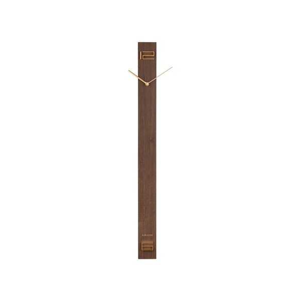 Rjava lesena stenska ura Karlsson Discreet Long, 7,7 x 90 cm-image-1