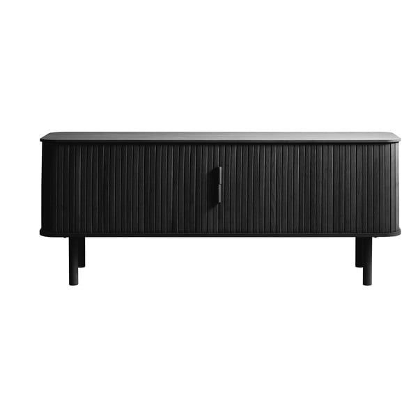 Črna TV omarica v hrastovem dekorju 160x56 cm Cavo – Unique Furniture