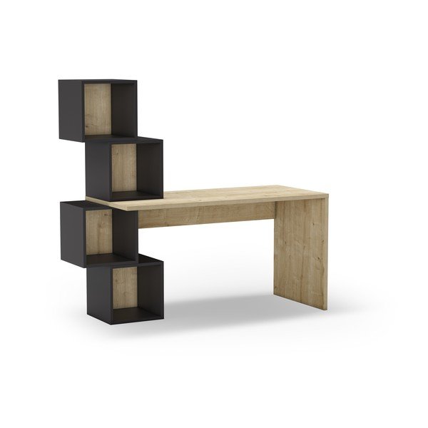 Pisalna miza v hrastovem dekorju 60x154 cm Cubik – Marckeric-image-2