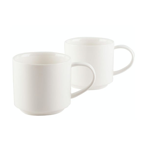 Set 2 belih porcelanastih skodelic Mikasa